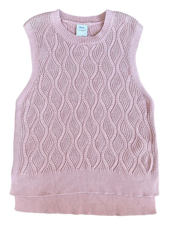 Varley Sweaters - Varley Women's Teller Longline Knit Tank Misty Rose Size M Preppy Athleisure